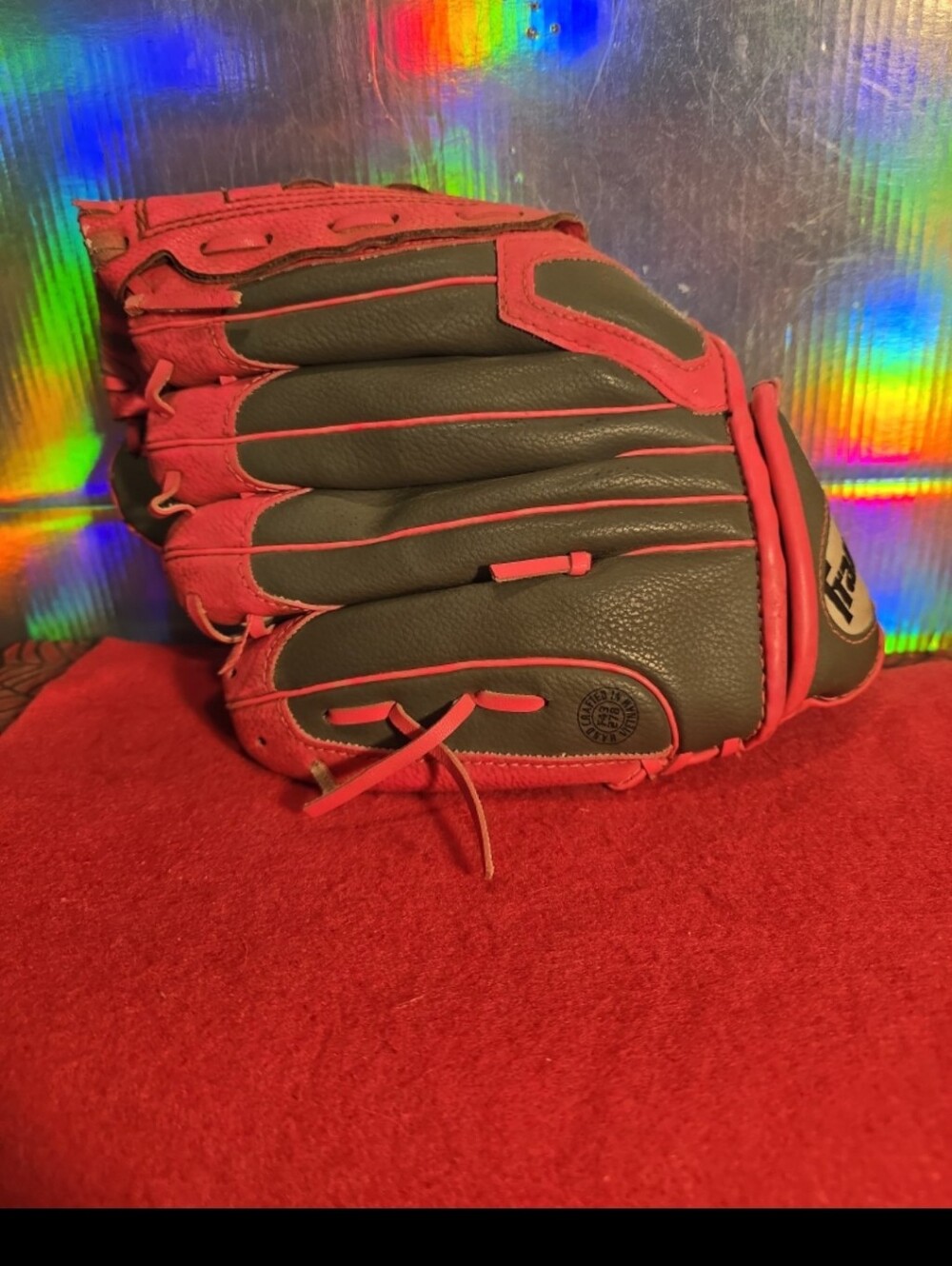 090226 Franklin 22700 Contour Fit Pink/Gray Fielding Glove Right Hand Throw 10.5 - Picture 2 of 4